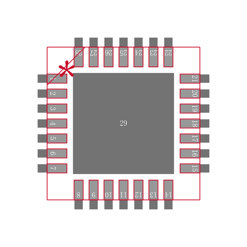 MAX11136ATI+封装焊盘图