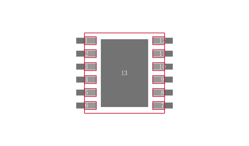MAX11166ETC+T封装焊盘图