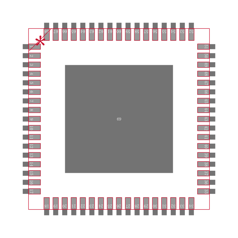 MAX5876EGK+D封装焊盘图