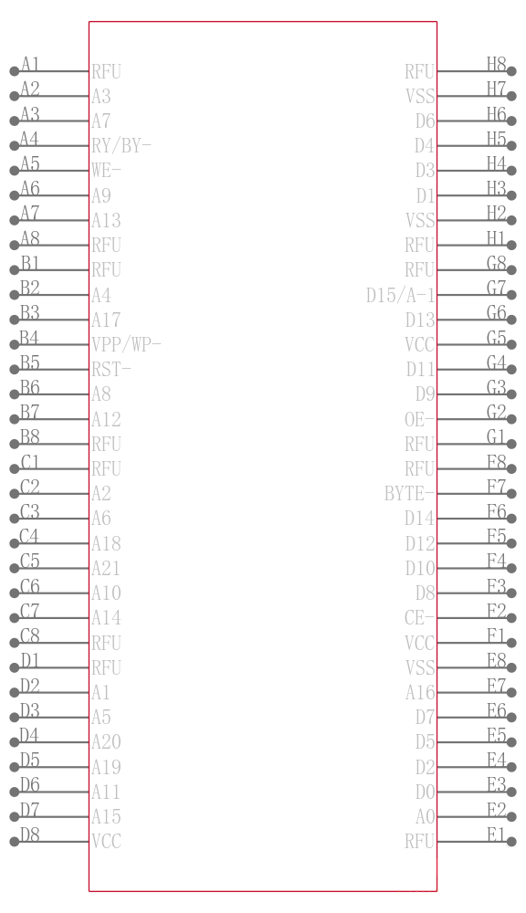 M29W640GL70ZF3E引脚图
