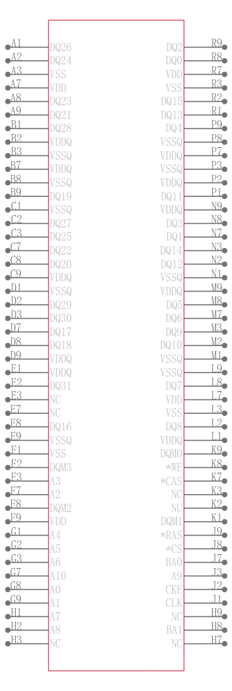 MT48LC2M32B2B5-7 IT:G TR引脚图
