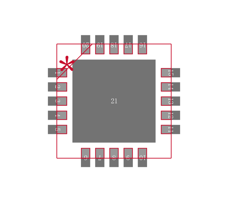 MAX5991AETP+封装焊盘图