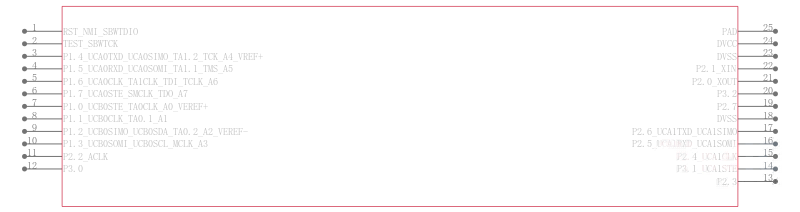 MSP430FR2433IRGET引脚图