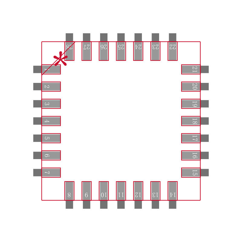 PIC16F1826-E/ML封装焊盘图