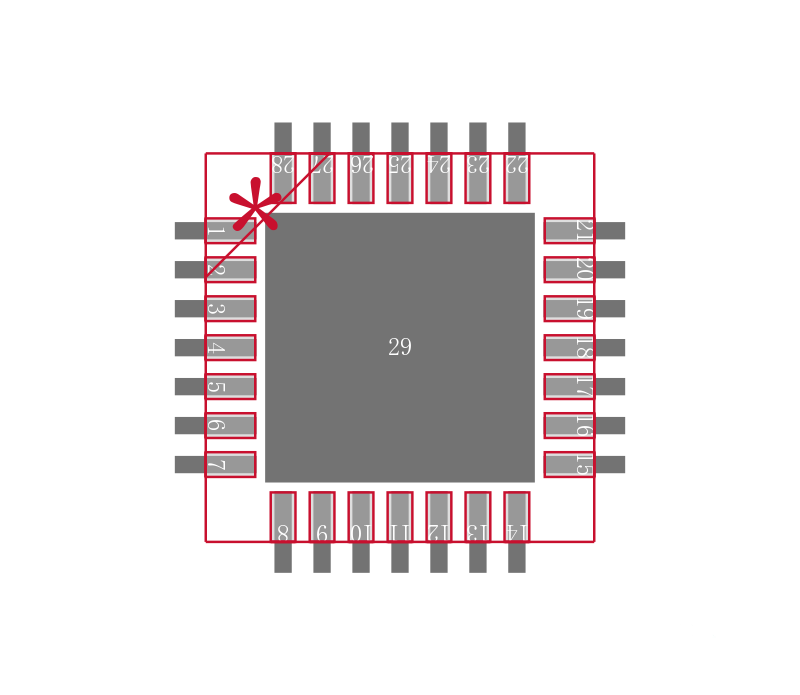 PIC16LF1782T-I/MV封装焊盘图