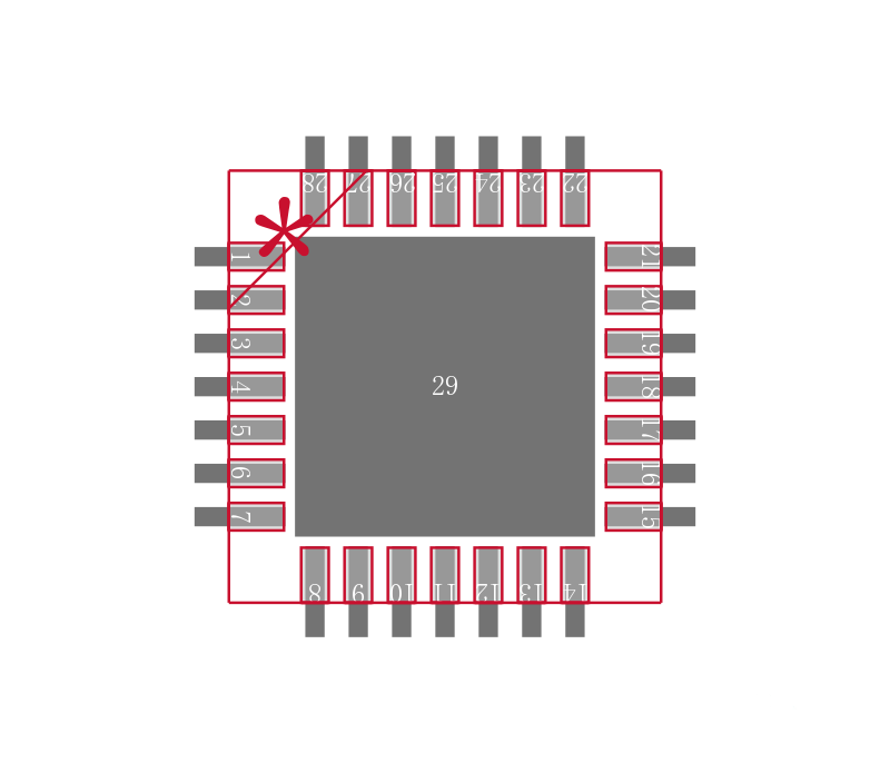 PIC16LF1783T-I/MV封装焊盘图