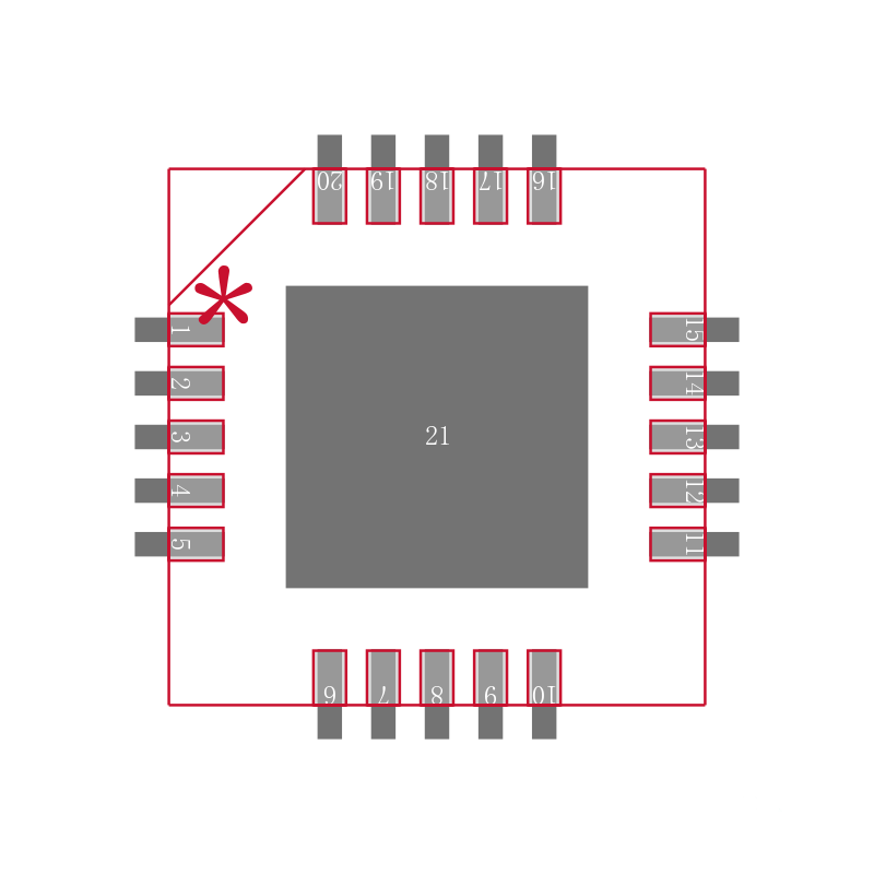 PIC18F13K50-I/MQ封装焊盘图
