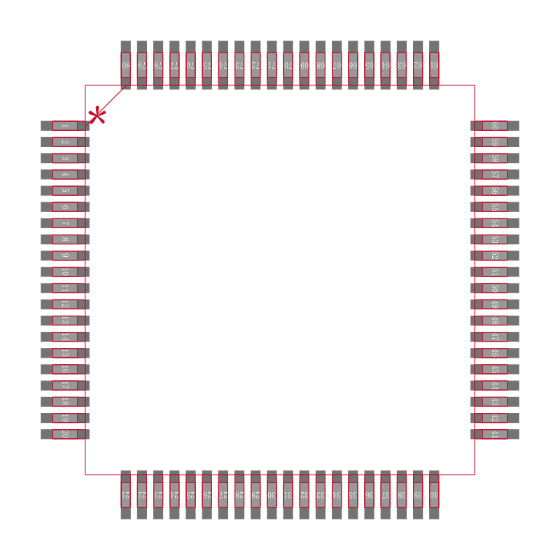 PIC18F8722T-I/PT封装焊盘图