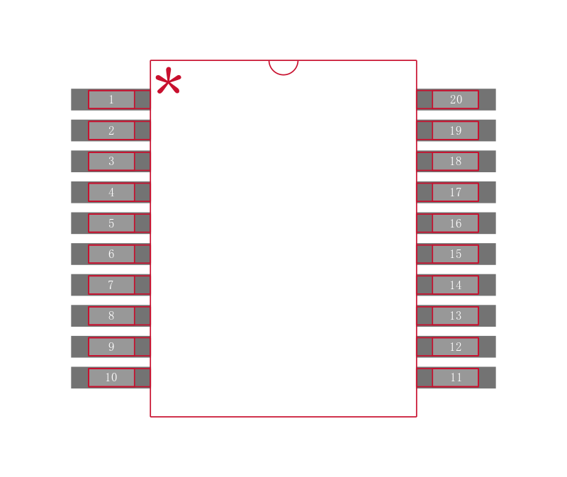 PIC24F08KA101T-I/SS封装焊盘图