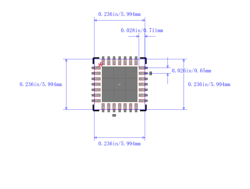 PIC18LF26K22-E/ML封装图