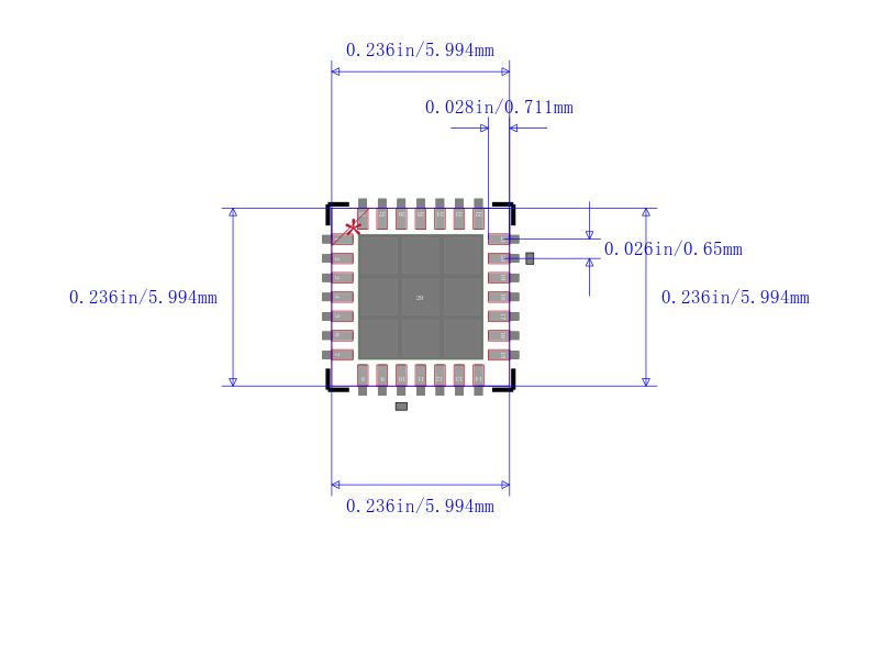 PIC32MX120F032B-50I/ML封装图