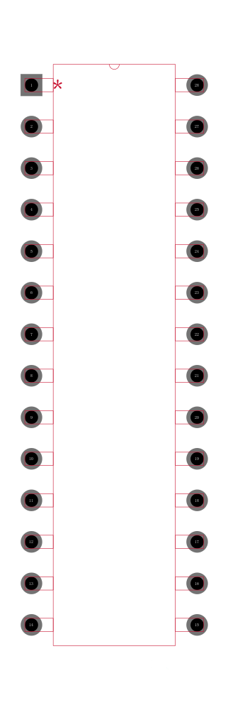 PIC16F1936-E/SP封装焊盘图