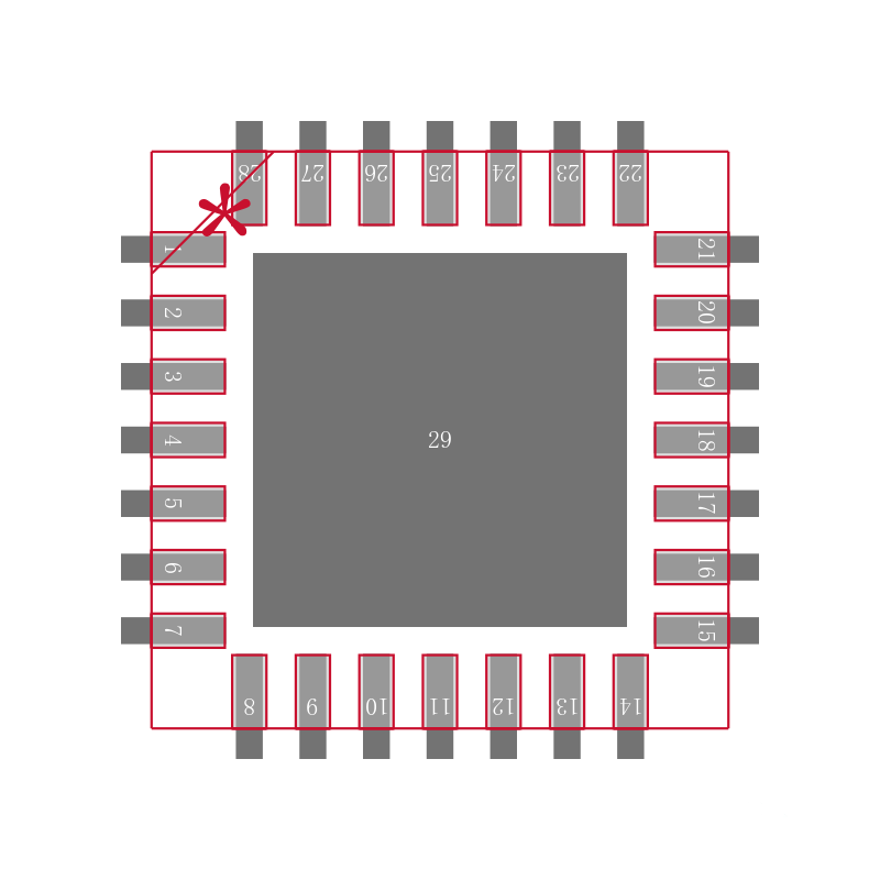 PIC16LF73T-I/ML封装焊盘图
