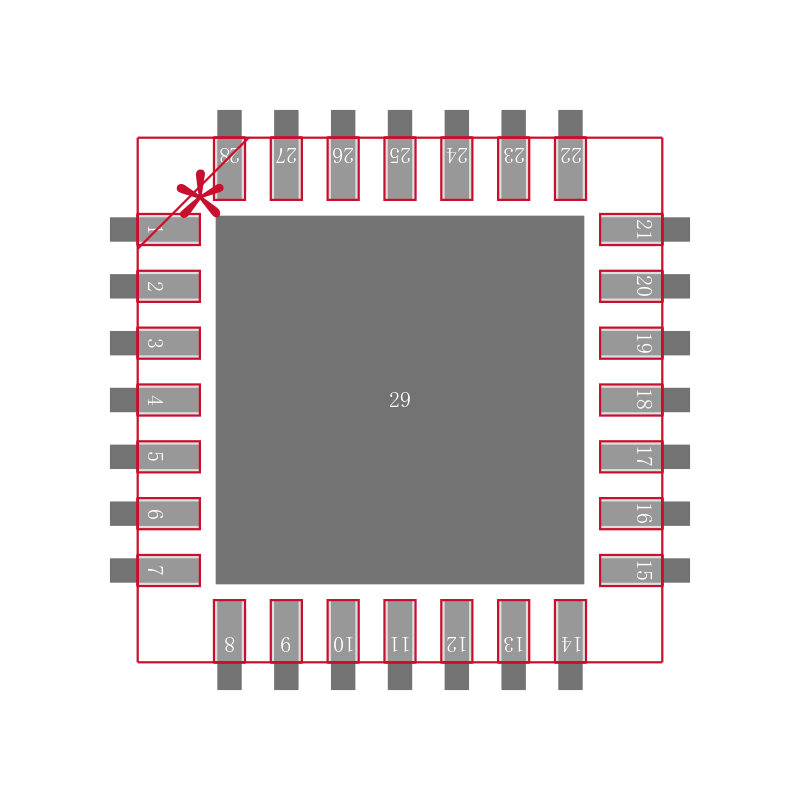 PIC18F26J50T-I/ML封装焊盘图