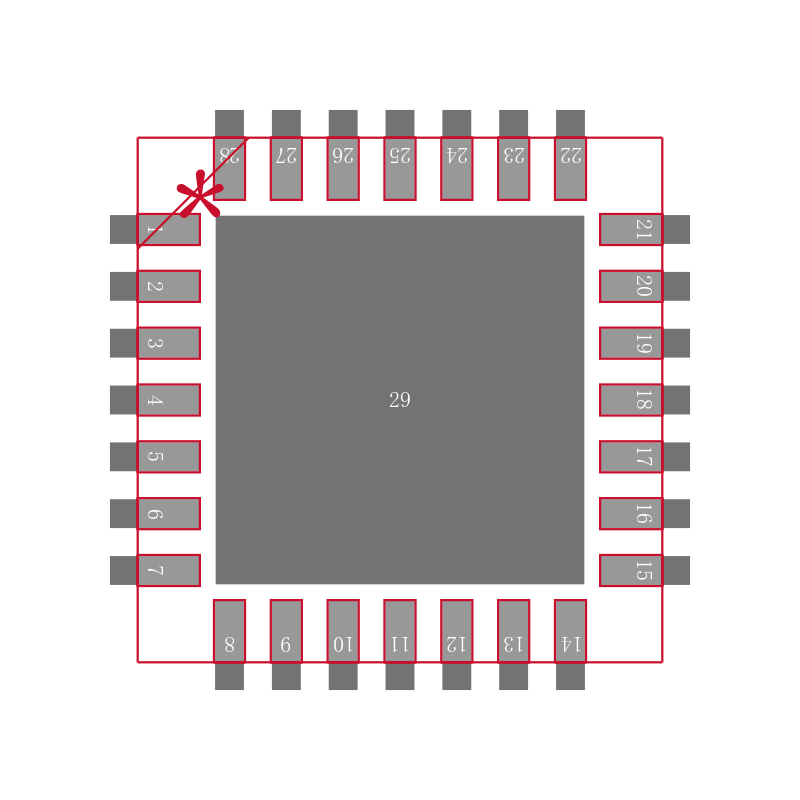 PIC18F26J53T-I/ML封装焊盘图