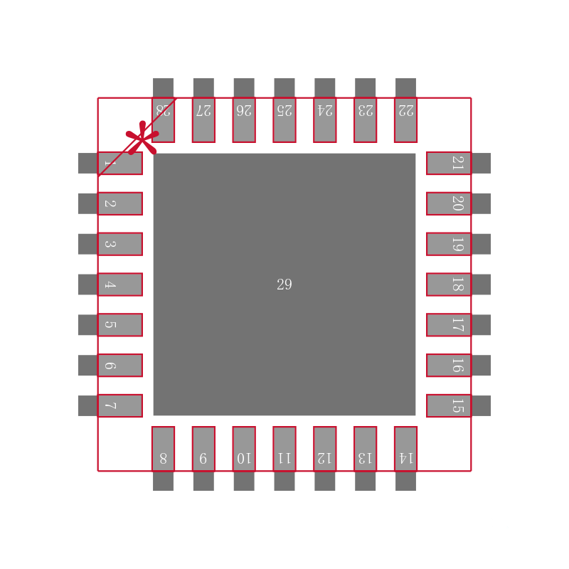 PIC18F27J13T-I/ML封装焊盘图