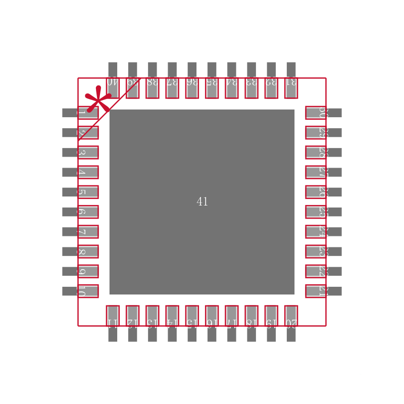 PIC18F46K22-E/MV封装焊盘图