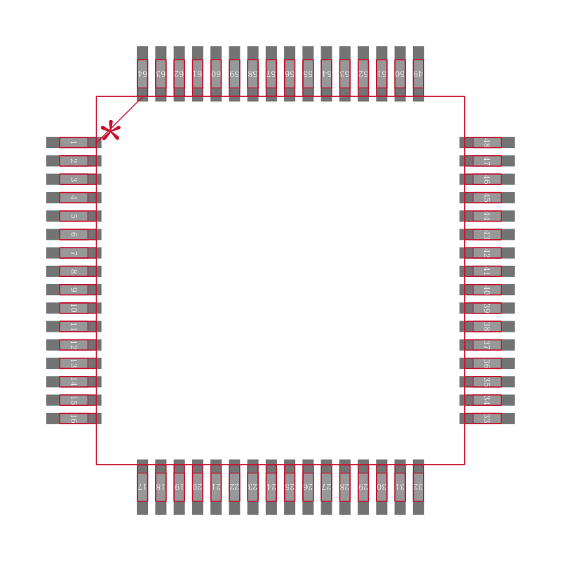PIC18F66K22T-I/PT封装焊盘图