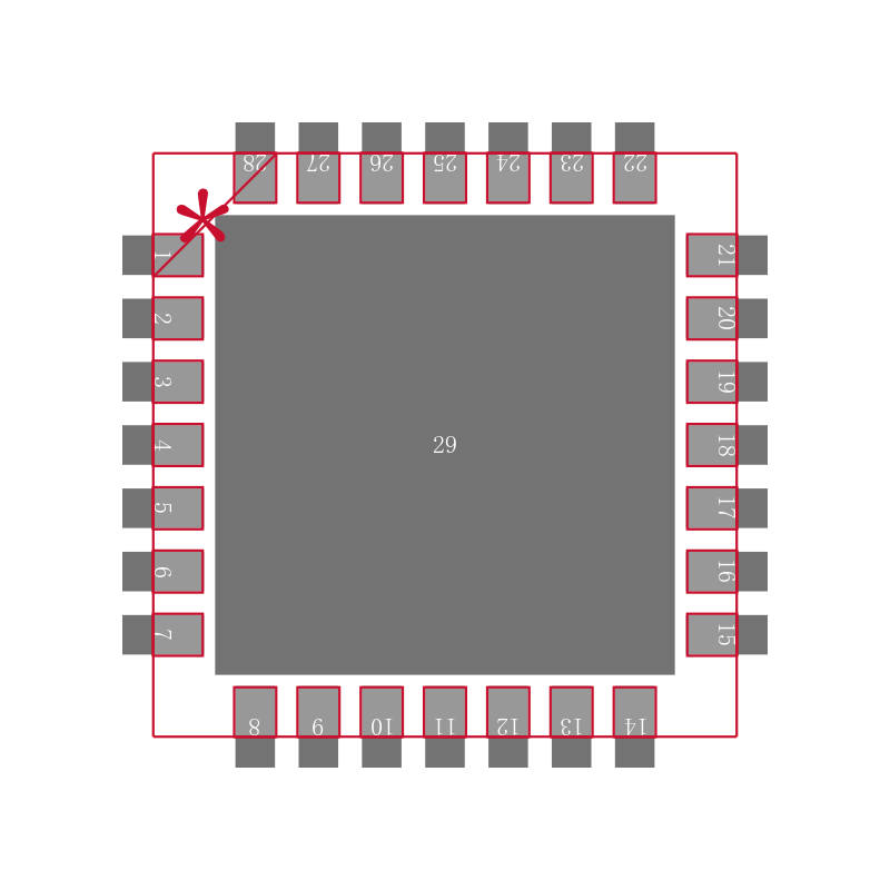 PIC24EP32MC202T-I/MM封装焊盘图