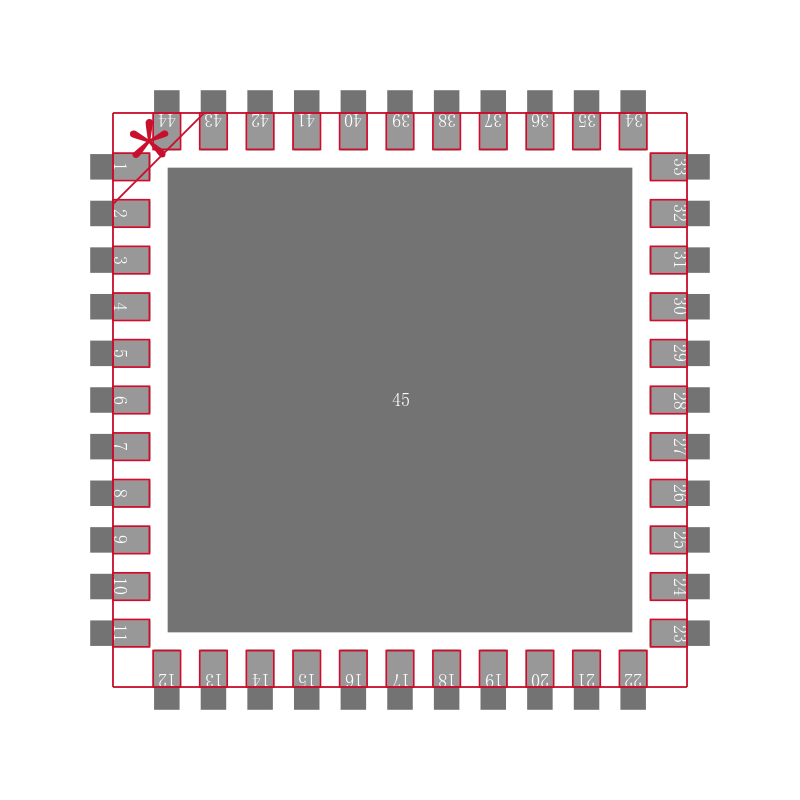 PIC24EP64GP204T-I/ML封装焊盘图