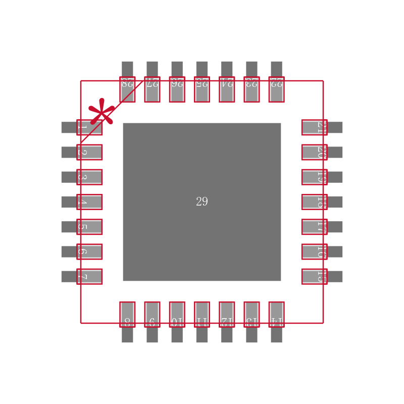 PIC24F16KL402T-I/MQ封装焊盘图