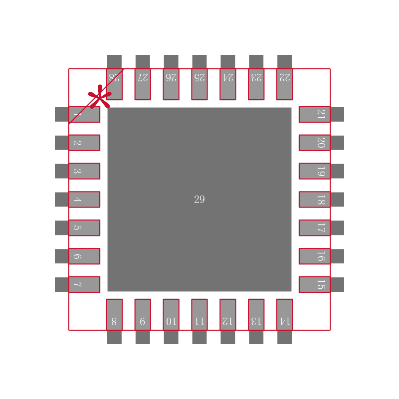 PIC24F16KM102-E/ML封装焊盘图