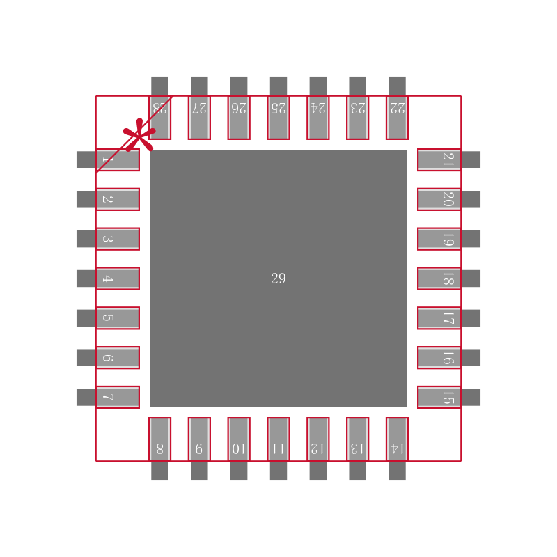 PIC24FJ64GA002T-I/ML封装焊盘图