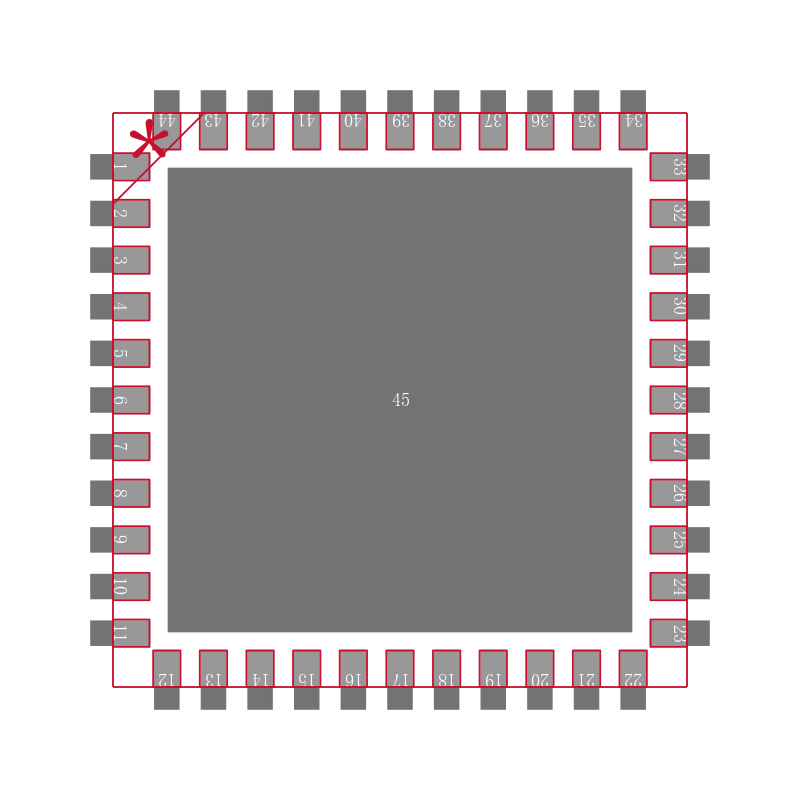 PIC24FV32KA304T-I/ML封装焊盘图