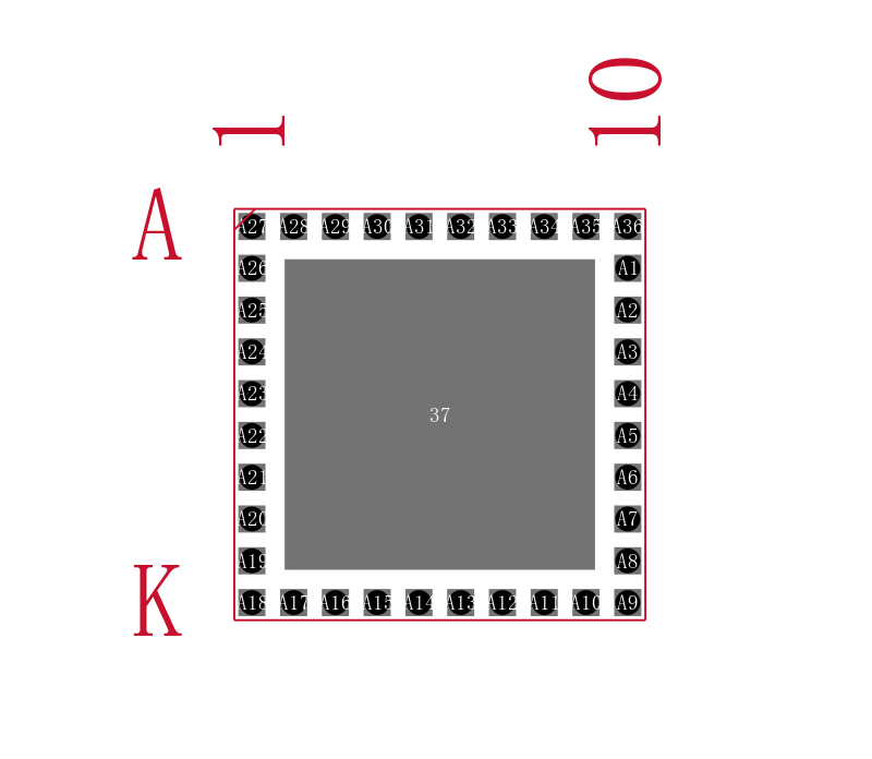 PIC32MX110F016C-I/TL封装焊盘图
