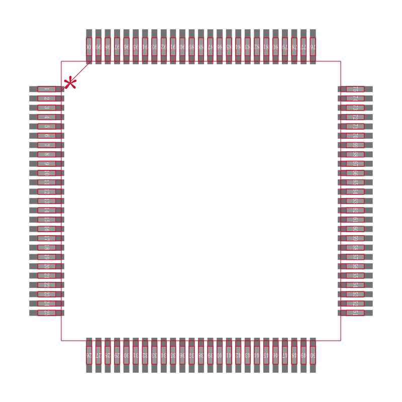 PIC32MX330F064L-I/PT封装焊盘图