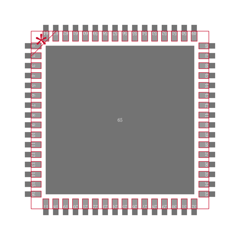 PIC32MX430F064H-I/MR封装焊盘图