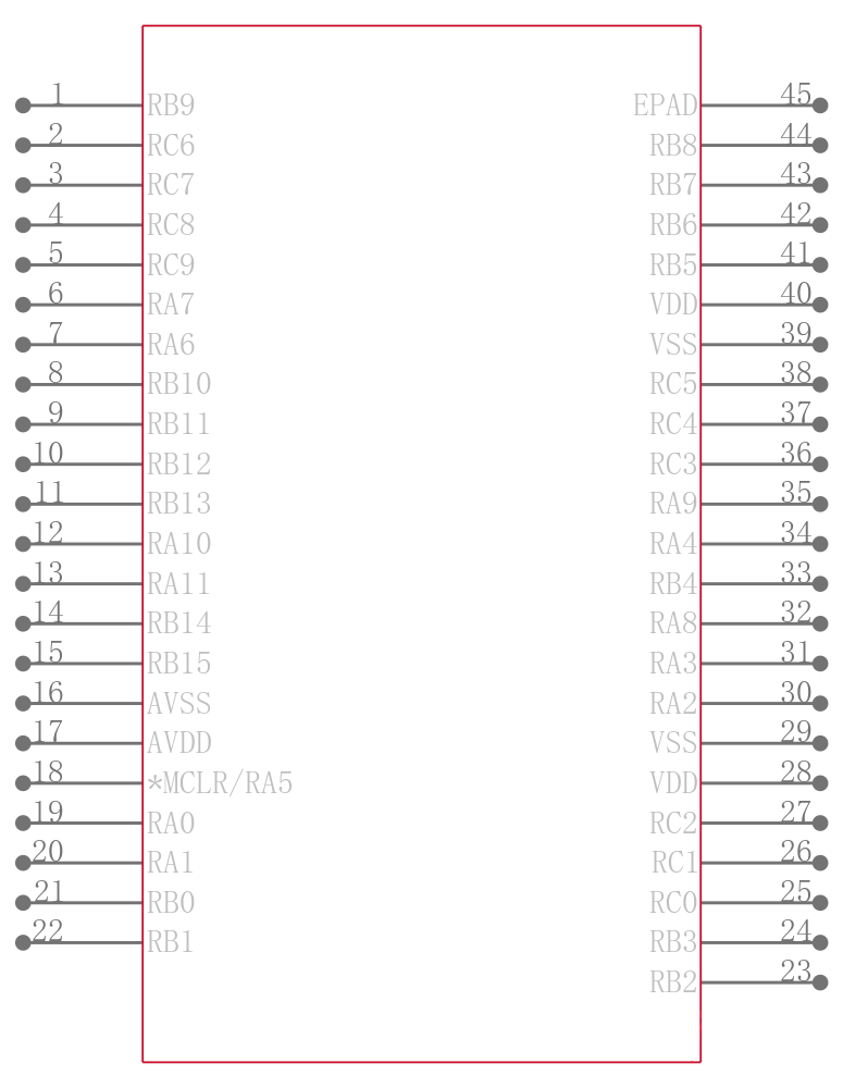 PIC24F16KM104-I/ML引脚图