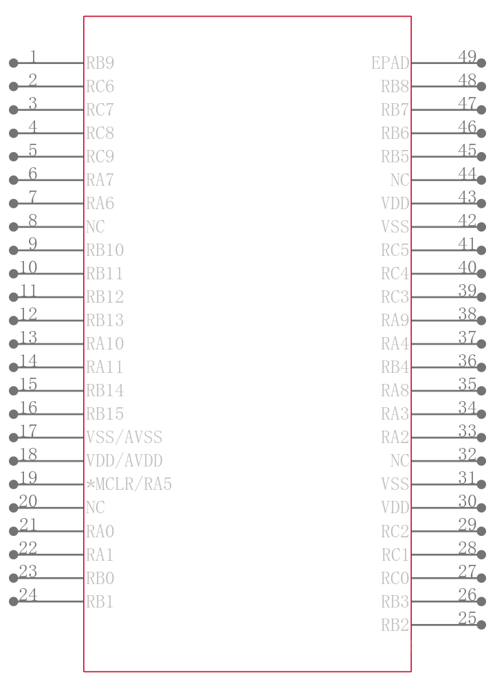 PIC24F16KM104-I/MV引脚图