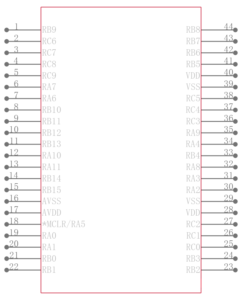 PIC24FV16KM204-E/PT引脚图