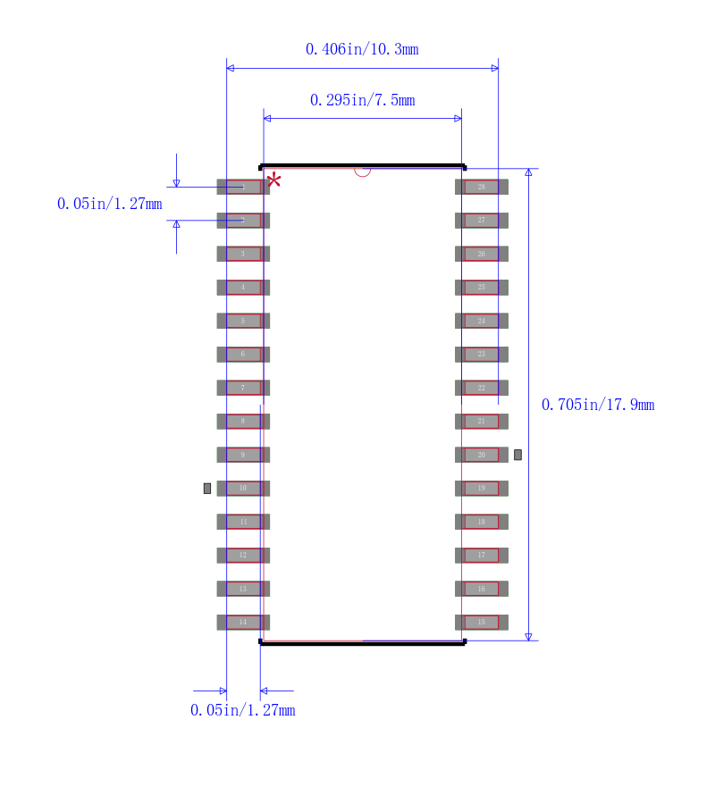 PIC16LF876T-04/SO封装图