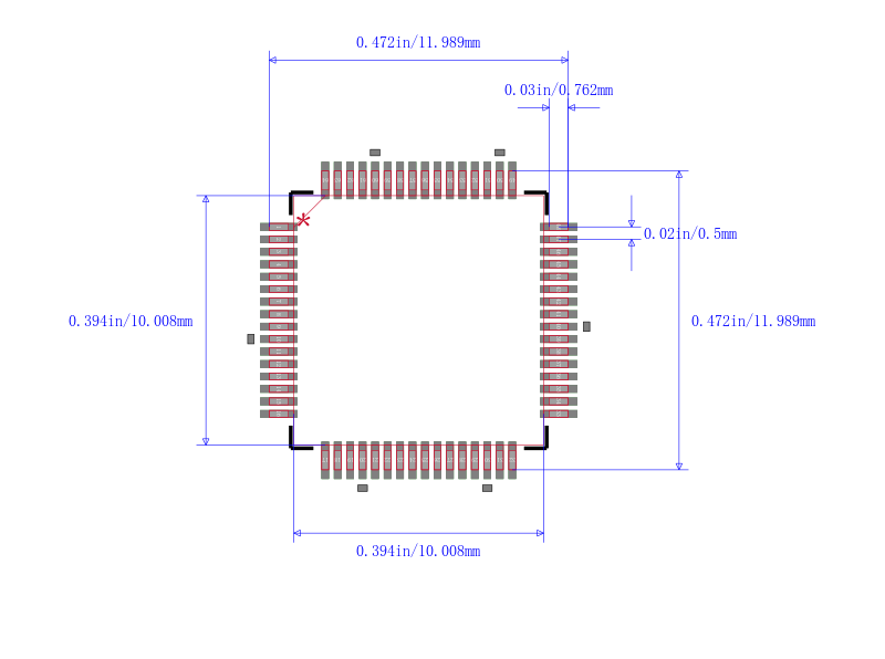 PIC32MX340F256H-80V/PT封装图