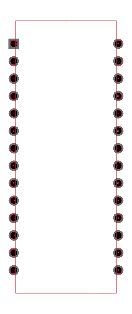 PIC16C55-10I/P封装焊盘图