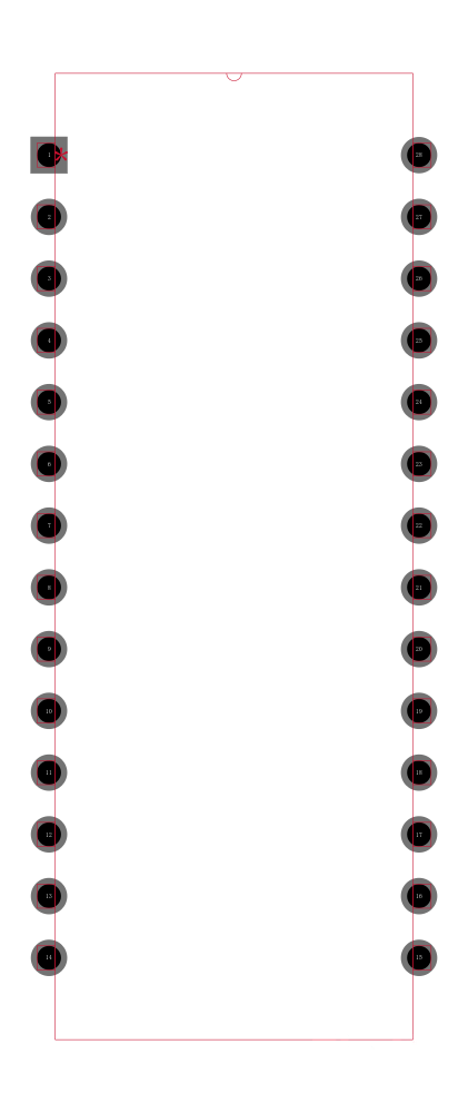 PIC16C57-10I/P封装焊盘图