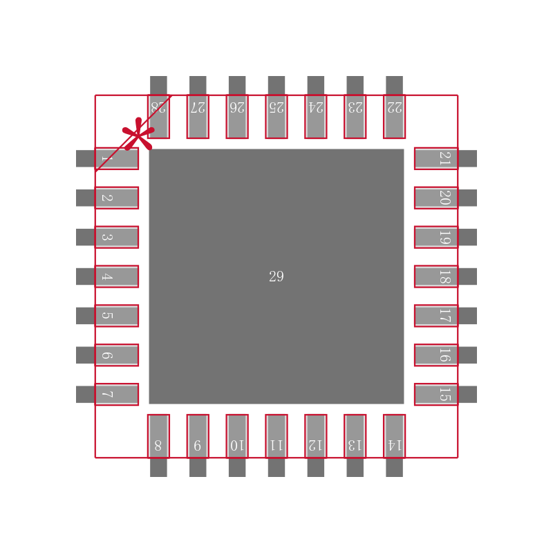 PIC18F2510-E/ML封装焊盘图