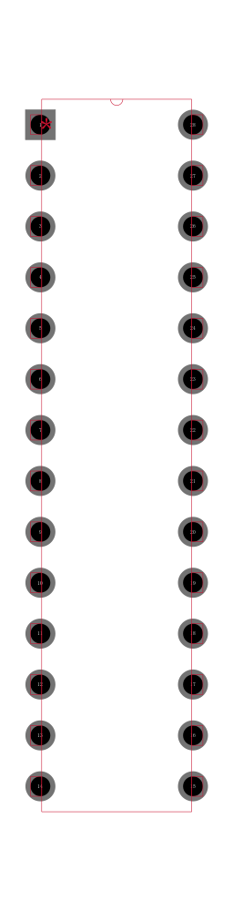 PIC18LF2320-I/SP封装焊盘图