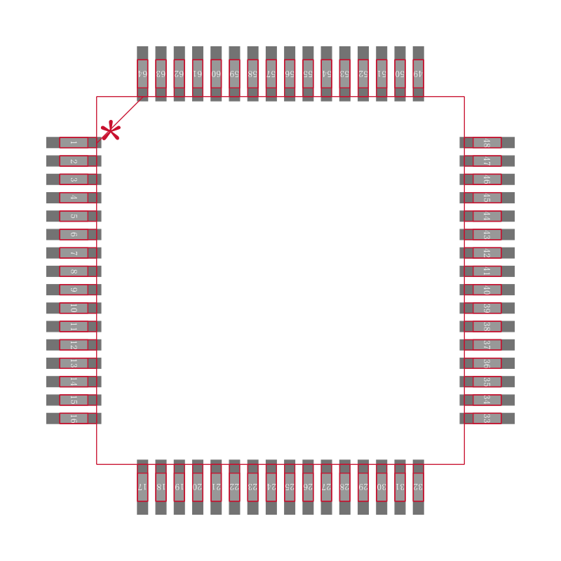 PIC18LF6628T-I/PT封装焊盘图