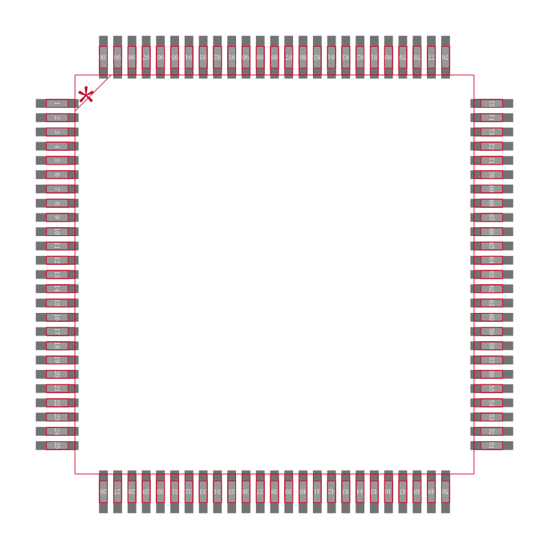 PIC32MX370F512HT-I/PT封装焊盘图