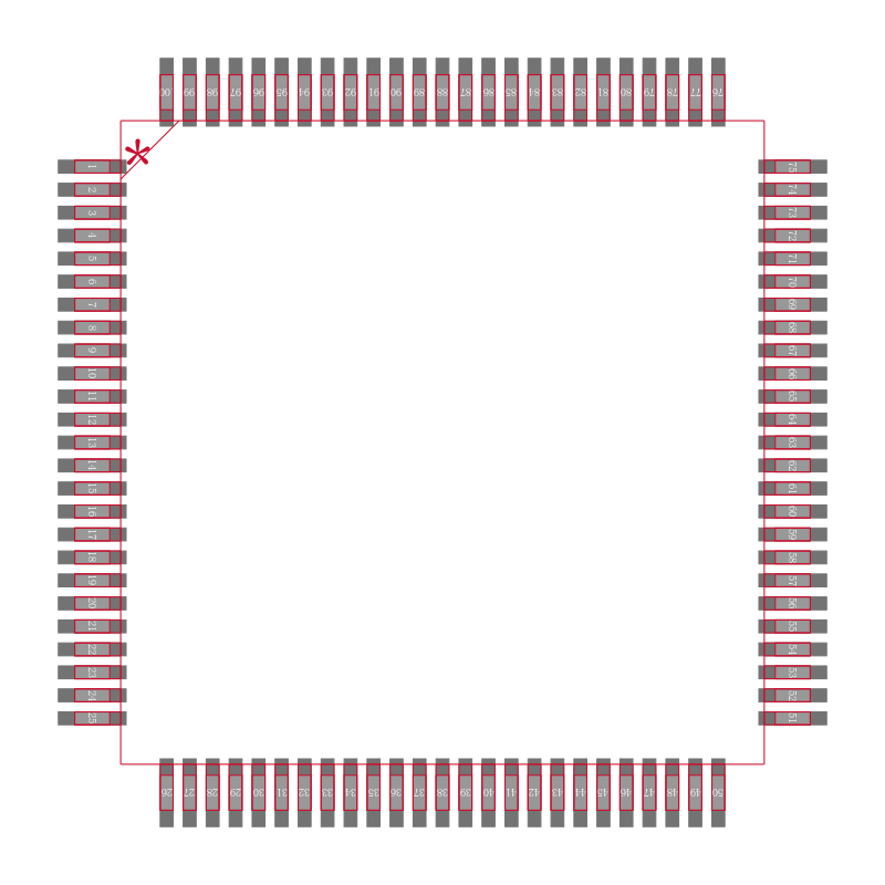 PIC32MX664F064LT-I/PF封装焊盘图