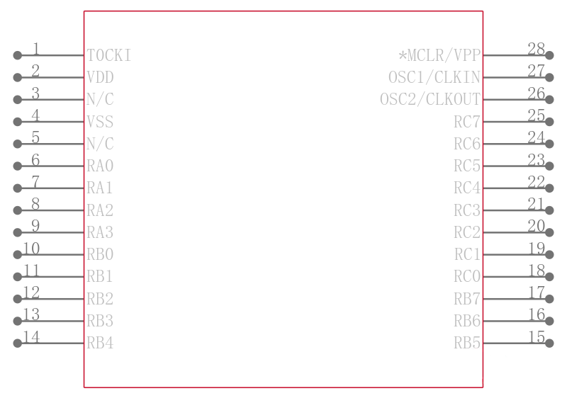 PIC16C57-RCI/SP引脚图