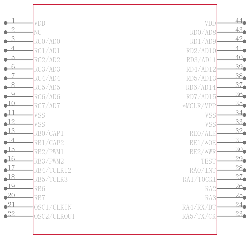 PIC17LC43-08I/L引脚图