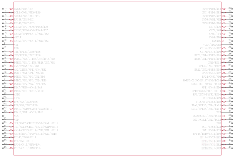 PIC24FJ256GA108T-I/PT引脚图