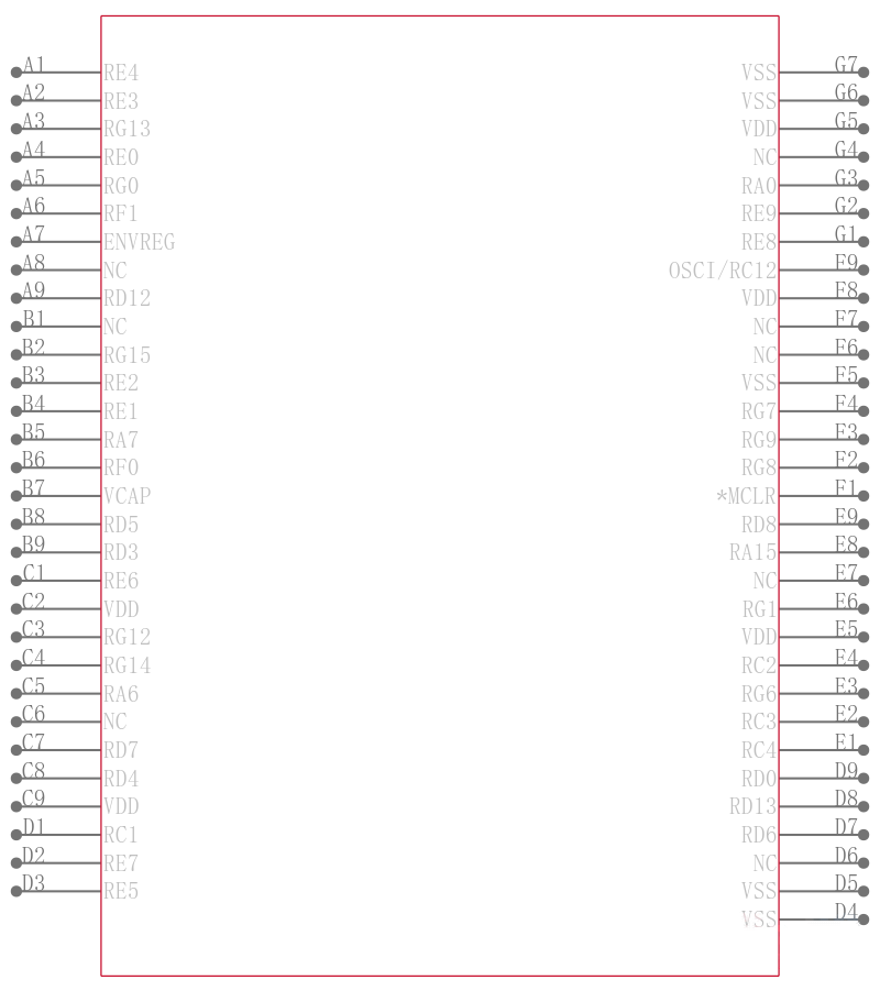 PIC24FJ256GB210-I/BG引脚图