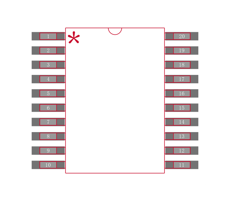 PI6C48545LE封装焊盘图