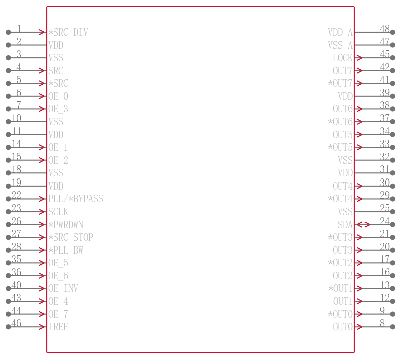 PI6C20800SIAE引脚图