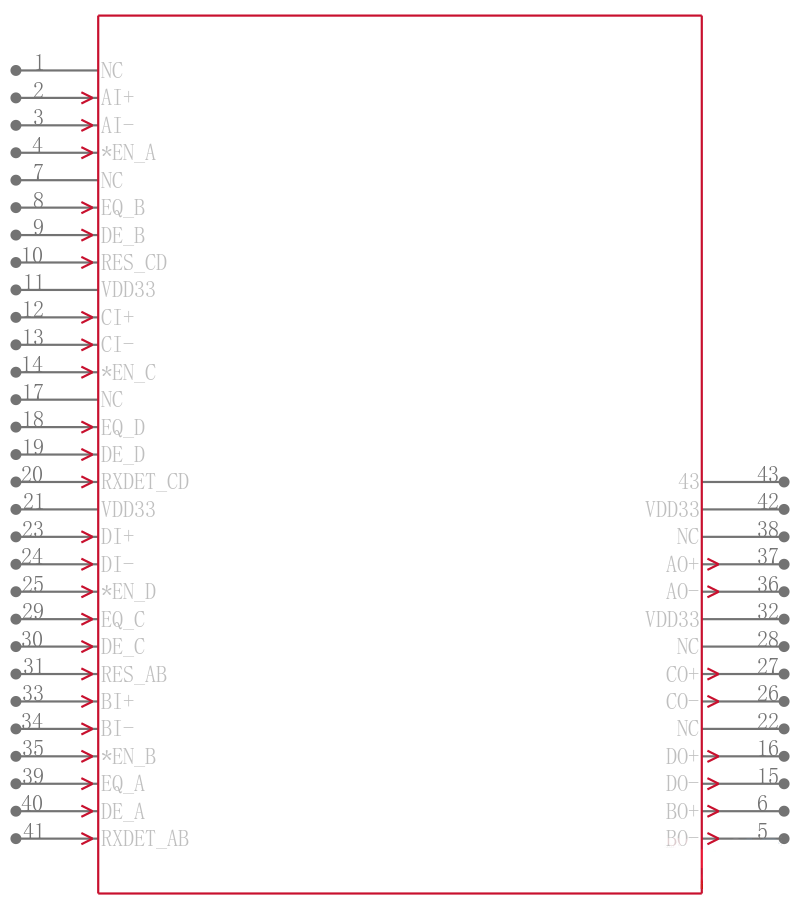 PI3EQX7742STZHE引脚图